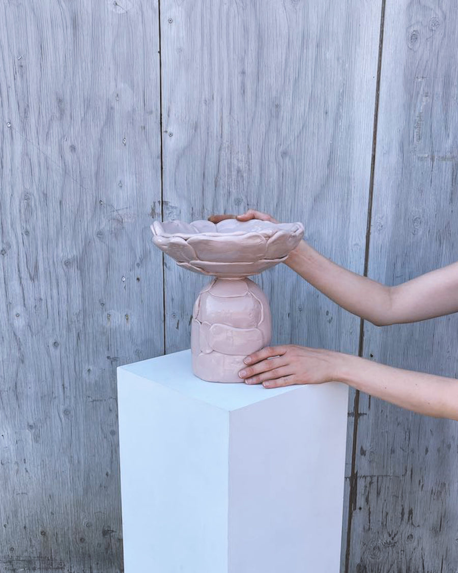 Blush pink raised serving tray