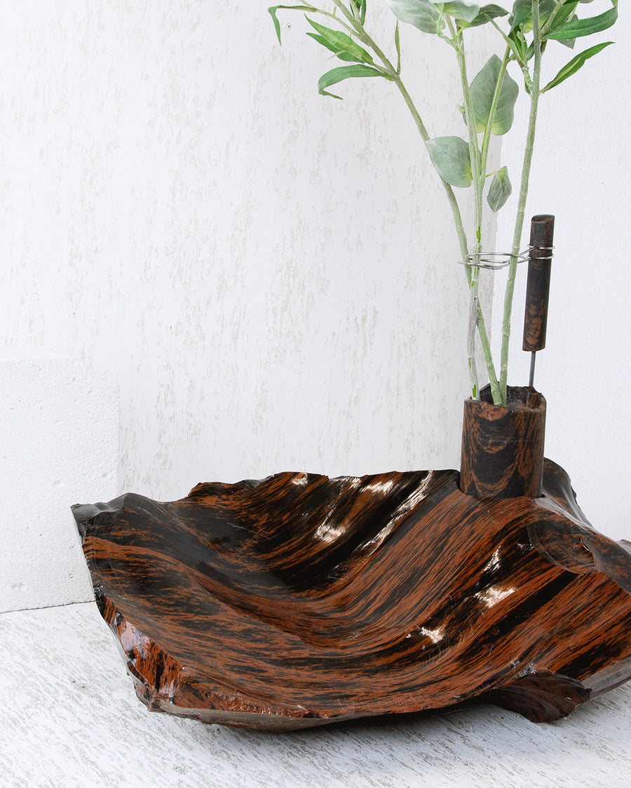 Mahogany Obsidian — Landscape Flower Vessel