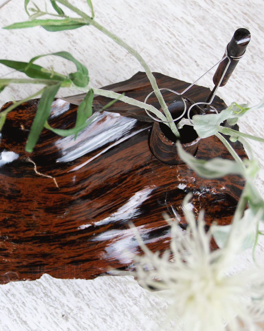 Mahogany Obsidian — Landscape Flower Vessel