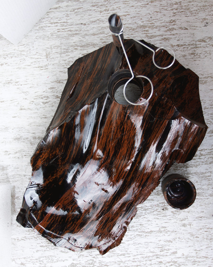 Mahogany Obsidian — Landscape Flower Vessel