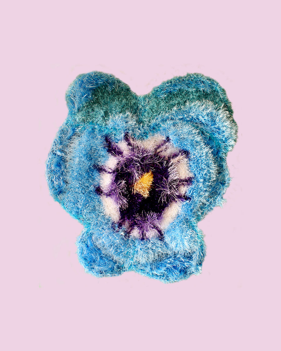 Pansy Flower Light Blue with Purple