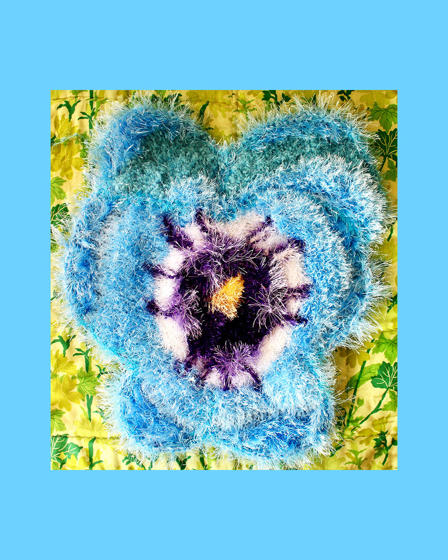 Pansy Flower Light Blue with Purple